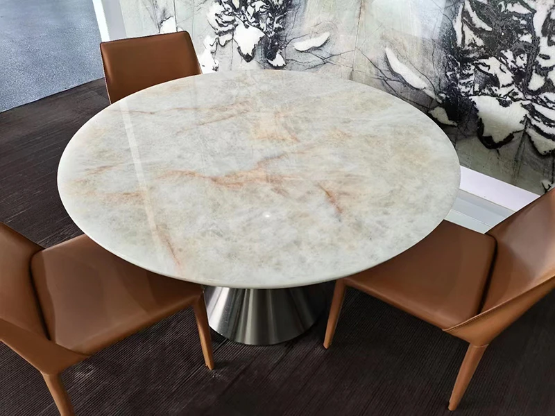 Marble Top Table With Metal Base (4) Marble Top Table With Metal Base (4)