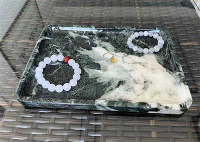 Prato de mármore natural, pratos de sobremesa, decoração de exibição de joias