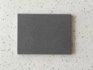 Telhas, tampos e balcões de cozinha de quartzo cinza