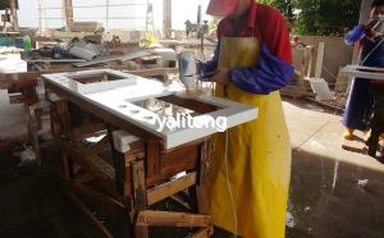 Nano branca cristalizada vidro Mitered tampos de borda