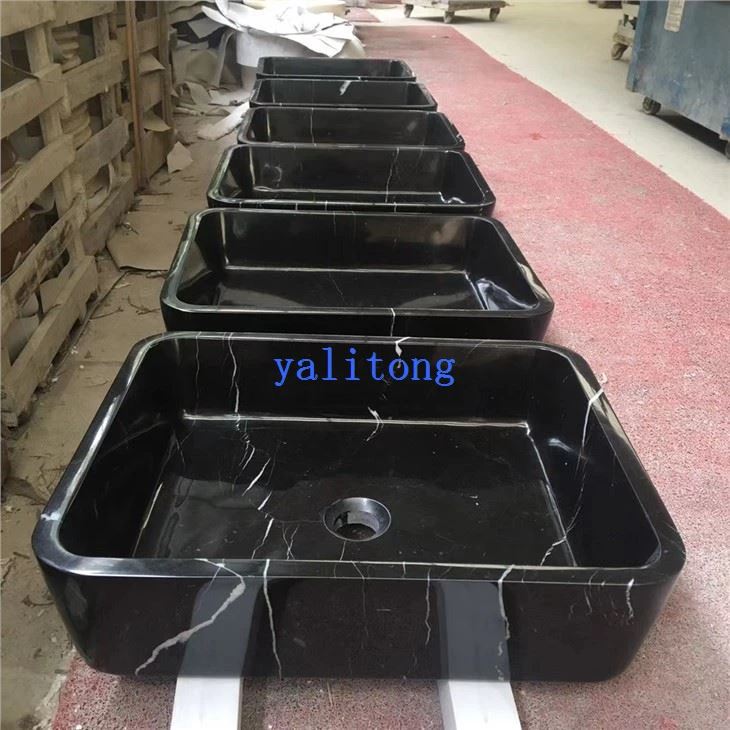 Banheiro Pias Black Marquina Marble Square