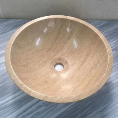 Design de pias de vasos de mármore travertino bege