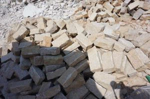 Bloco de pavimentação de pedra cúbica de granito amarelo