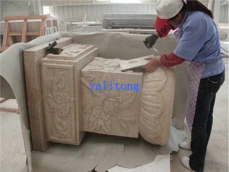 Base de coluna de mármore para custo de decoração de interiores