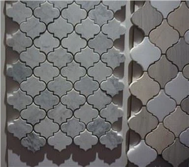 Azulejo de mosaico arabesco de mármore carrara branco polido